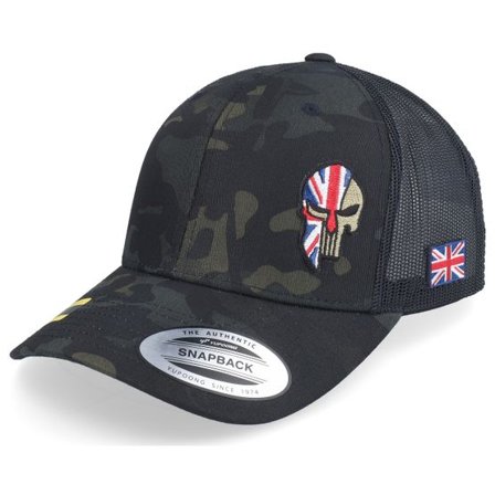 Army Head - Camo trucker Keps - Uk Army Skull Multicam Black Trucker @ Hatstore