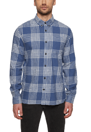 Knowledge Cotton Apparel Regular Fit Checkered Shirt T-shirts Herr Blå L