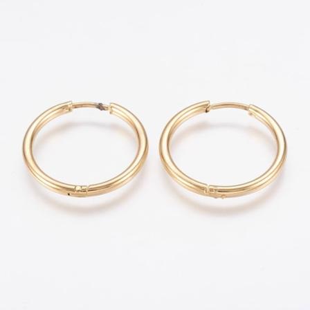 1 pari 25 mm Hoops-korvakoruja kullattua 316L kirurgista terästä Gold