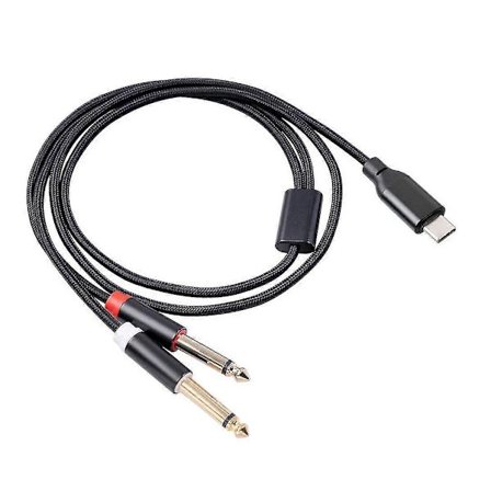 Usb C til dobbelt 6,35 mm audio stereokabel Type C til dobbelt 6,35 mm audiokabel til smartphone multimedia