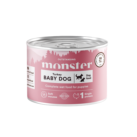 Monster Pet Food - Dog Baby Mousse Can 190 g - Hund - Hundefôr & hundemat - Våtfôr & våtmat - ZOO.no