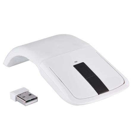 2.4 GHz:n taitettava langaton kaarimuotoinen kosketushiiri, USB-vastaanotin PC:lle, kannettavalle tietokoneelle, älytelevisiolle, valkoinen