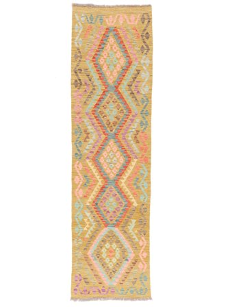 Kelim Afghan Old Style Vloerkleed Oosters Tapijtloper Oranje/Bruin (Wol, Afghanistan)