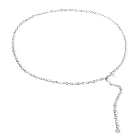 Mode Dam Dam Midjekedja Bälte Metall Guld Silver Färg Wai