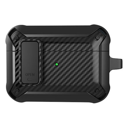 Fodral i kolfibermodell med spänne för AirPods Pro 2 - Svart