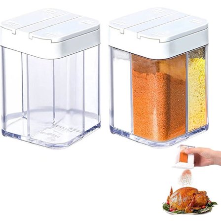 4 i 1 Krydderkrukke Krydderboks Transparent Krydderbokser Salt Shak, ZQKLA