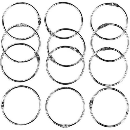 (304) Rostfria stålboksringar 2 tum lösblad pärmringar nyckelring flash-kort ringar 12-pack