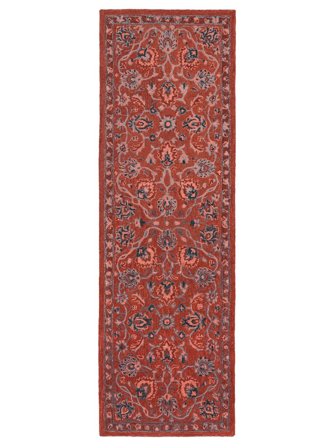 Ariana 80X250 Petit Rouge/Bleu Couloir Tapis De Laine