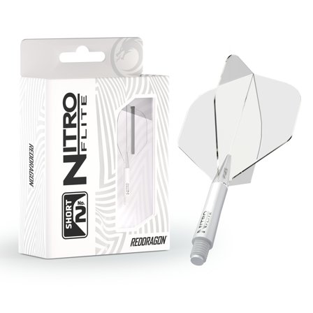 Nitro Flite - Integrated Flight and Shaft White & Clear | Winmau.com Short