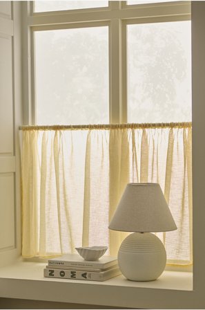 &Home - Café-gardin Mila - Gul - Foldegardiner - 68X250 - Fra Homeroom