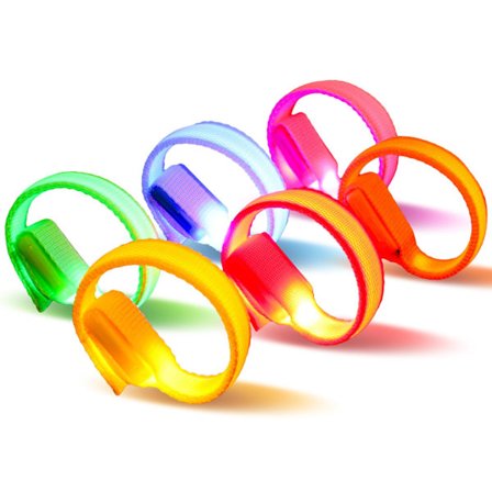 6 stk. LED lysarmbånd, der lyser i mørket, armbånd til bryllup, raves, koncerter, camping, sportsbegivenheder, fester