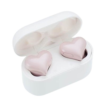Hjärtformade Bluetooth-hörlurar brusreducerande sport trådlösa in-ear Bluetooth-hörlurar FAN2436(Rosa)