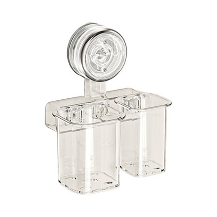 Avtagbart tandborsthållare för badrum med vattenavrinning och förvaring