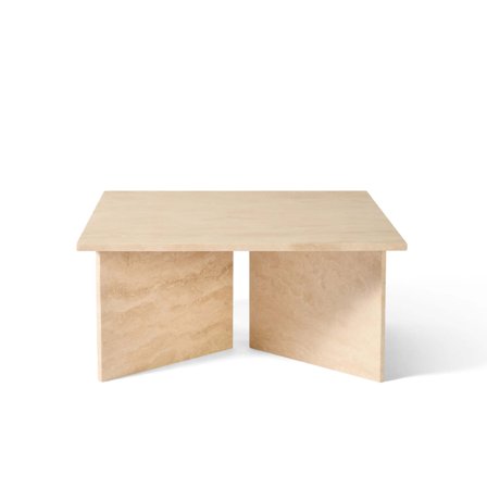 Vega Marmor Sofabord, Travertin Marmor | 90x90 - 90x90x42cm - Massivt Sofabord - Eksklusivt Natursten Bord med Unikt Mønster - Elegant og Funktionelt