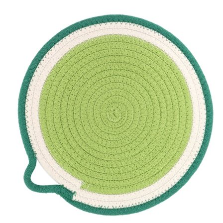 Bomullsrepsunderlägg Fruktform Nordisk Stil Matbord Isolermatta Picknick Bordstablett Bomull Köksbordsmattor Grön Stor 30cm