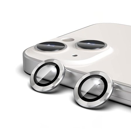 iPhone 13/13 Mini Kameralins skydd med Ram - Silver