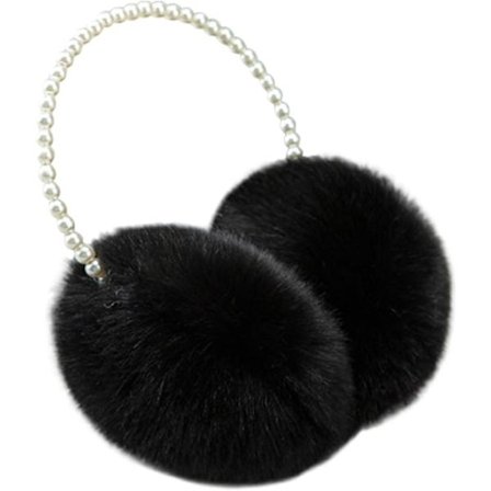 Bløde plys-ørevarmere til kvinder, udendørs varmere med perler