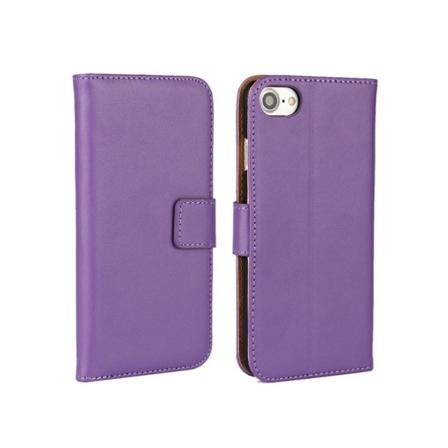 Stilfuldt VINTAGE pung etui i læder til iPhone 6/6S Lila