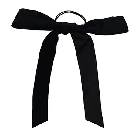 Fashion Black Velvet Bow Hair Ribbon Scrunchie för kvinnor Girl E