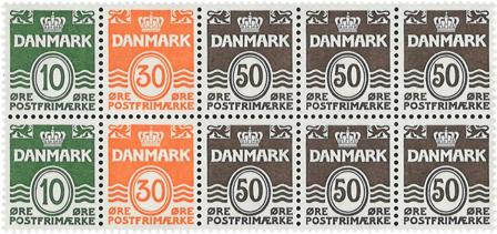 Danmark 1984 - Hæftesammentryk AFA HS 8 - Dobbeltstribe - Postfrisk