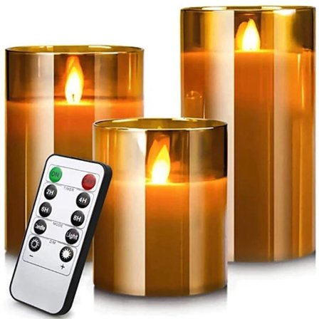 LED-lyssett Brun • Med fjernkontroll • Hjemmedekorasjon • LED-lys • Elektriske lys • Realistisk flamme • Stemningslys • Brun