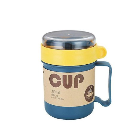 Soppkopp med lock och skopa Mikrovågsugn Varm sopp To Go-behållare Bärbar spannmålskopp (Blå)