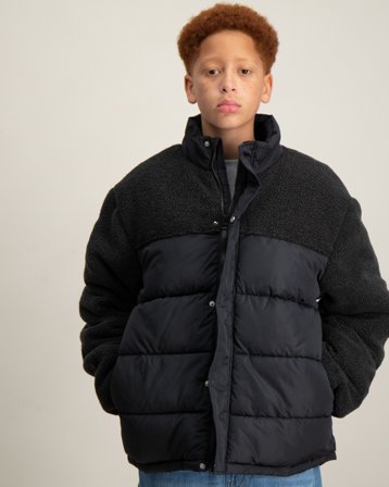 LMTD NLMMADI SHERPA JACKET Szary Kurtki Chłopiec - Kids Brand Store