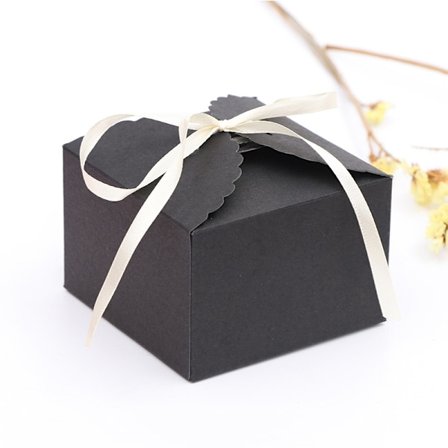 Sorte Kraft Gaveæsker (Pakke med 10) - 12 x 12 x 5 cm