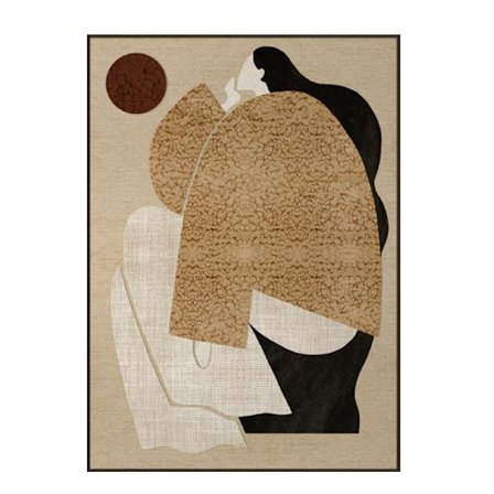 Koristeellinen canvas-taulu kehyksellä, 80x120 cm, Beige/Musta