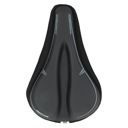 Cykelsaddelbetræk Hukommelsesskum Grå Sort Blød Cykelsaddelpude til Cykel Mænd Kvinder