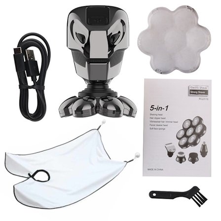 Ammattikäyttöön tarkoitettu parranajokone, jossa on 5 päätä ja ilmainen parranajosiliina