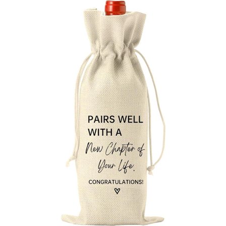 ING Gjenbrukbar Vin gavepose med snøring som en perfekt gave til nybegynnere eller avskjeder for kolleger, sjef og venner for festlige og personlige 