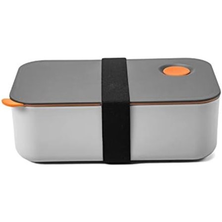 Lunchboks 1000ML med 2 rom, miljøvennlig Bento-boks, mikrobølgeovn og oppvaskmaskin trygg, med CE, FDA, RoHS-sertifiseringer 191x119x68mm (oransje)