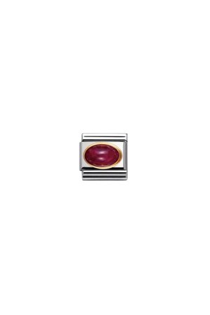 Oval hard stones 18k Gold & Ruby