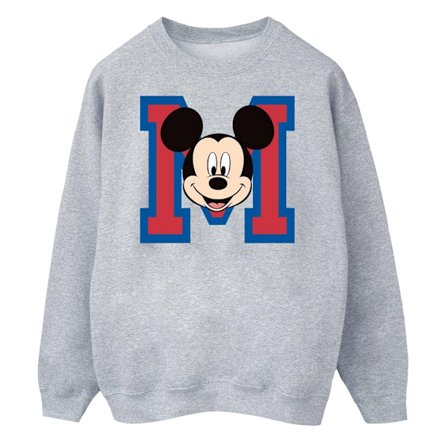 Disney Herr Mickey Mouse Ansikte Sweatshirt XL Sports Grey