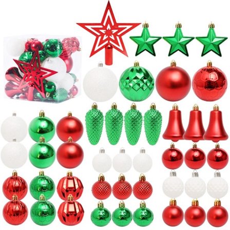 ING Julgranskulor set - 45 Julgranskulor i plast - Julgranskulor i plast - Juldekoration - Juldekoration - Hängande jul