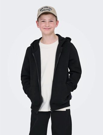 ONLY & SONS Osjceres Zip Thr. Hoodie Swt Noos - Black - 146-152