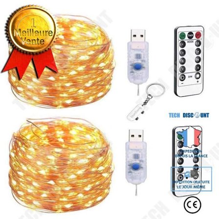 LED lysguirlande - TD - 20m - 200 LED - Fjernbetjening - 8 tilstande - Indendørs