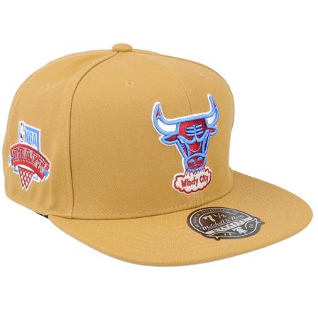 Chicago Bulls Mitchell & Ness Fitted Lippis Beige | NBA @ Hatstore | Lippis Chicago Bulls Sand And Sky Tan Fitted Mitchell & Ness