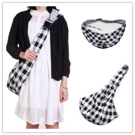 Svart och vit-(botten 60cm) Hundbärare, Vändbar sele Hundbärare Axelrem, Justerbar Hundsele, Valpbärväska med Kragekrok för