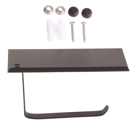 Papirhåndkleholder Rustfritt Stål Punch Free Dobbel Bruk Toalettpapirholder for Hjem Bad K6 Svart