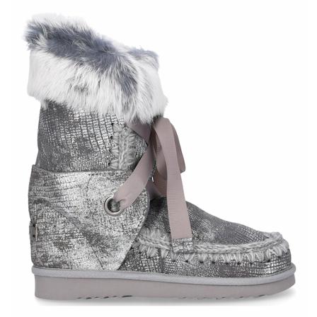 Mou, Snow boots Lace Kaninchenfell Szary, Kobieta, Rozmiar: 38 EU