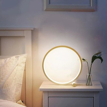 Berøringsdæmpning LED Bordlampe Soveværelse Rundt Skrivebord USB Strøm