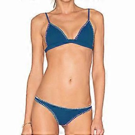 Bikini Baddräkt för Kvinnor Triangel String Halter Tvådelad Baddräkt Set