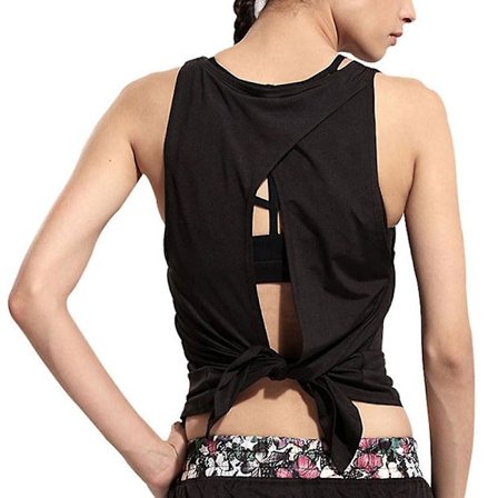 Sexet Yoga Vest T-shirt til Kvinder med Hul Ryg Sports Fitness Tank Top Yoga Løbe Gym Jogging Vest Toppe