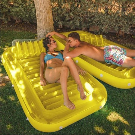 YATOUT Joy Stor Uppblåsbar Flytande Solstol för Pool, Solbädd, Uppblåsbar Solmadrass, Kan Användas Utomhus, Trädgård, Bakgård{HH}