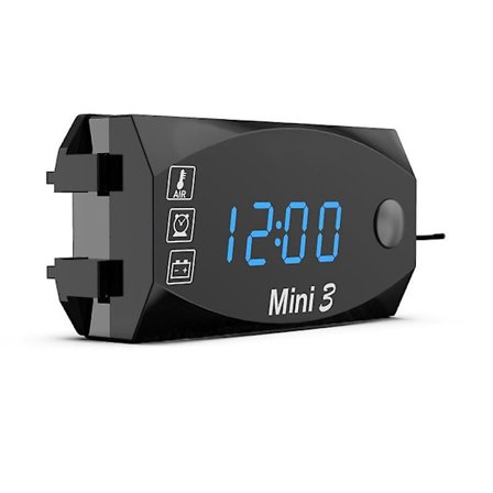 3-i-1 Elektronisk motorsykkelklokke Termometer Voltmeter 12v Ip67 Vanntett Støvtett LED Klokke Digital Display Klokke - Instrumenter