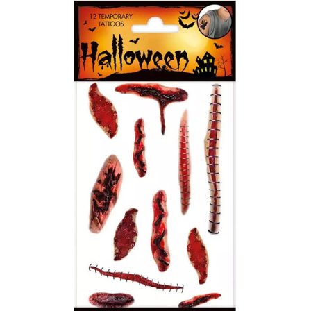 Tatueringar Sår Halloween 12st
