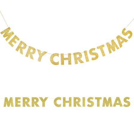 Merry Christmas Banner Glitter Gull