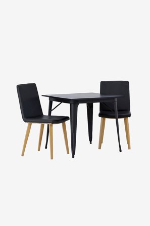 Venture Home - Matgrupp Tempe med 2st stolar Today - Svart - Matgrupp 4 personer - Från Homeroom
